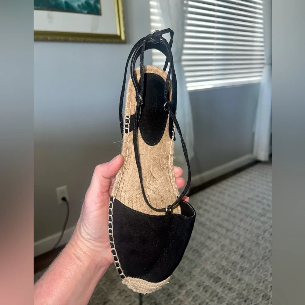 Black Forever 21 Espadrille Lace-Up Flats